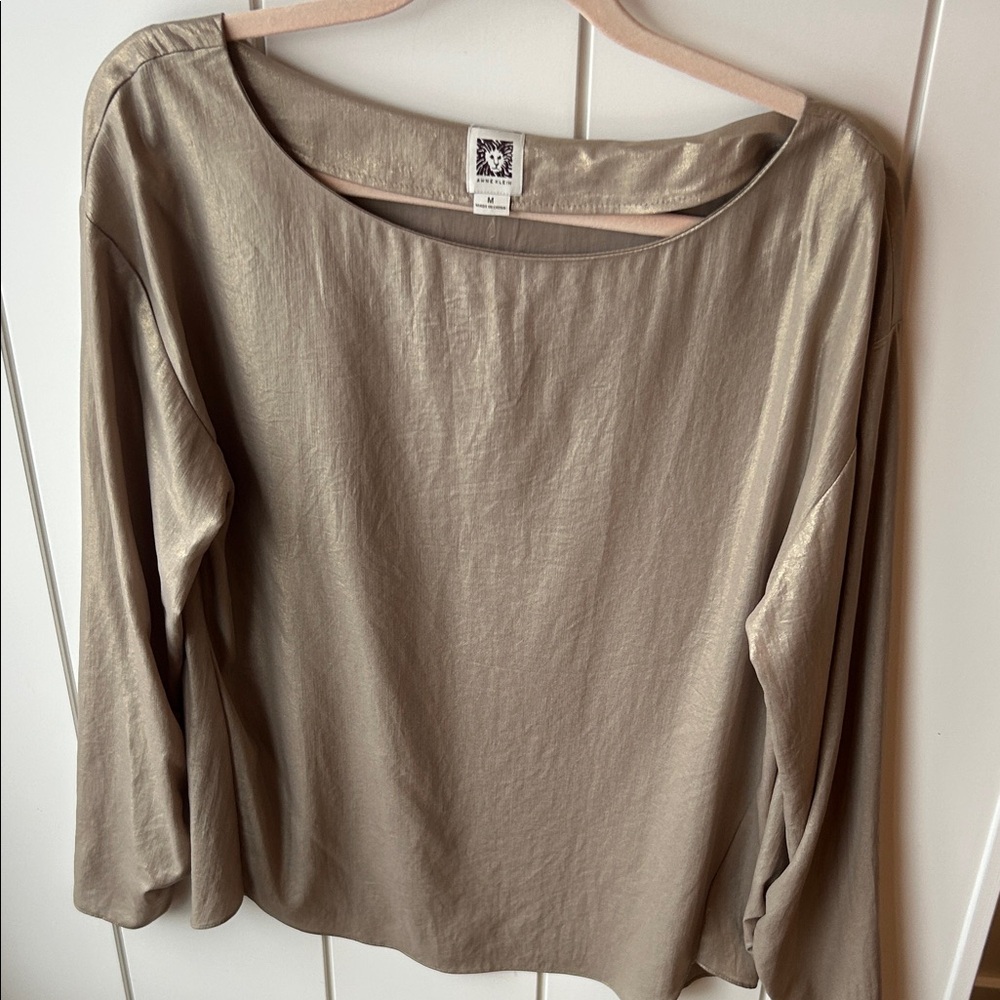Anne Klein Shimmering Tan Top